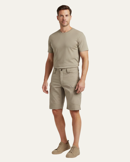 Shorts cargo d'été pour homme, coupe décontractée, multi-poches, longueur genou