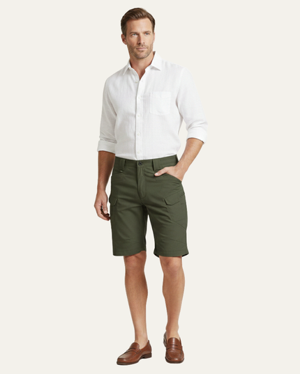 Shorts cargo d'été pour homme, coupe décontractée, multi-poches, longueur genou