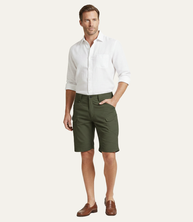Shorts cargo d'été pour homme, coupe décontractée, multi-poches, longueur genou