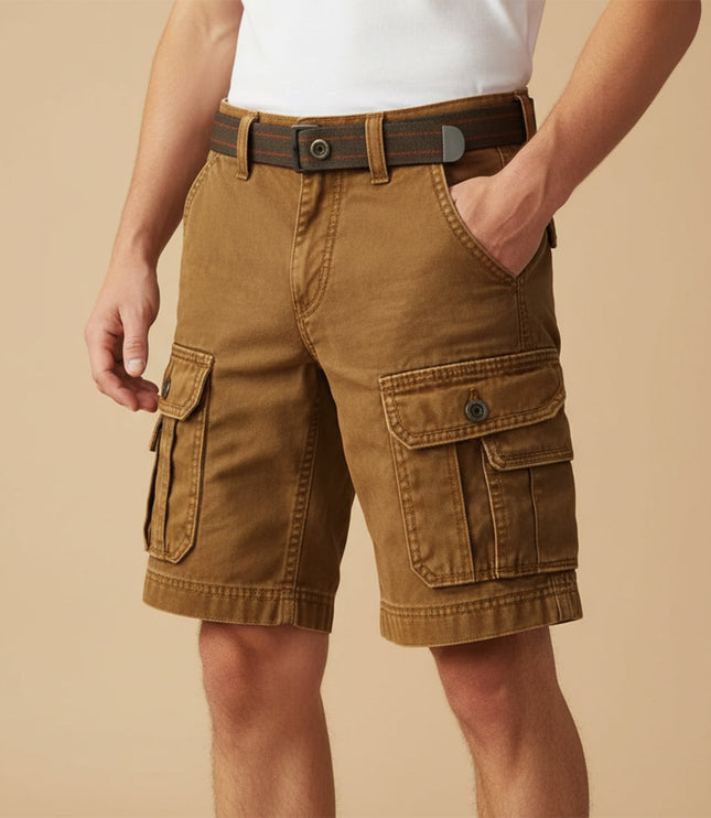 Shorts cargo utilitaires d'été pour homme, multi-poches, longueur genou