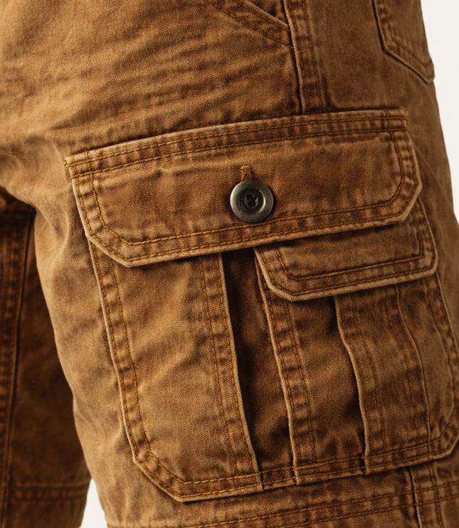 Shorts cargo utilitaires d'été pour homme, multi-poches, longueur genou