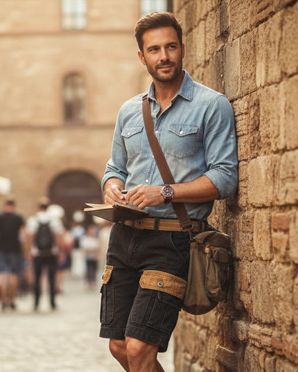 Shorts cargo utilitaires d'été pour homme, multi-poches, longueur genou
