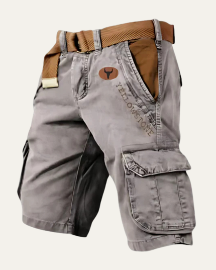 Shorts cargo d'été pour homme avec ceinture, multi-poches, longueur genou