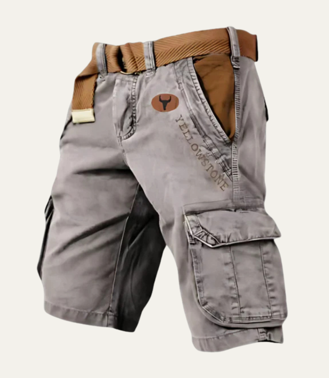 Shorts cargo d'été pour homme avec ceinture, multi-poches, longueur genou