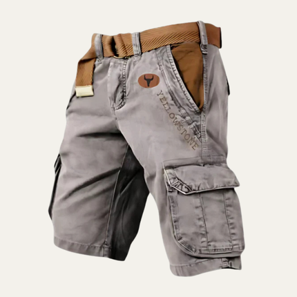 Shorts cargo d'été pour homme avec ceinture, multi-poches, longueur genou
