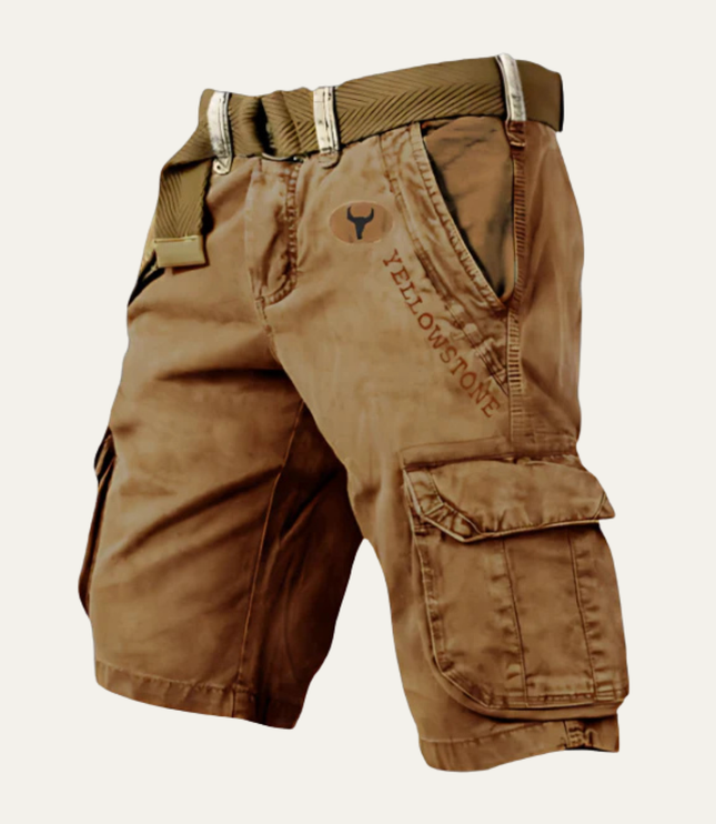 Shorts cargo d'été pour homme avec ceinture, multi-poches, longueur genou