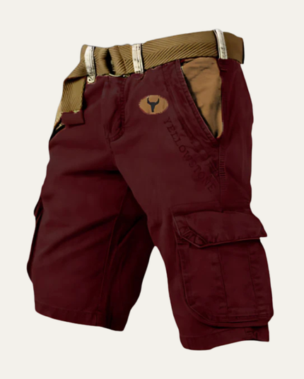 Shorts cargo d'été pour homme avec ceinture, multi-poches, longueur genou