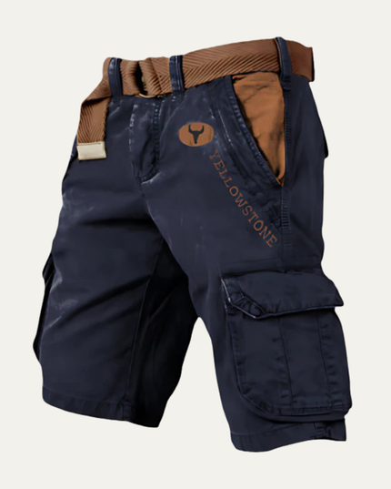 Shorts cargo d'été pour homme avec ceinture, multi-poches, longueur genou