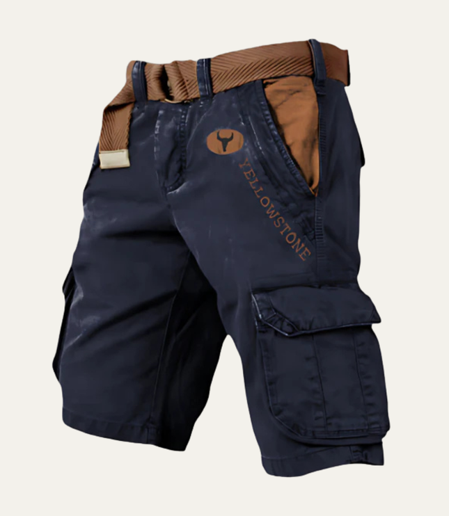 Shorts cargo d'été pour homme avec ceinture, multi-poches, longueur genou