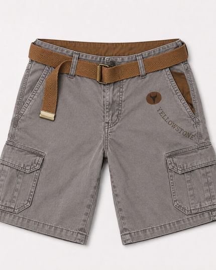 Shorts cargo d'été pour homme avec ceinture, multi-poches, longueur genou