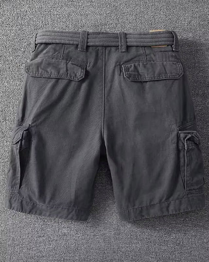Short cargo avec ceinture pour homme, multi-poches, coupe décontractée, été