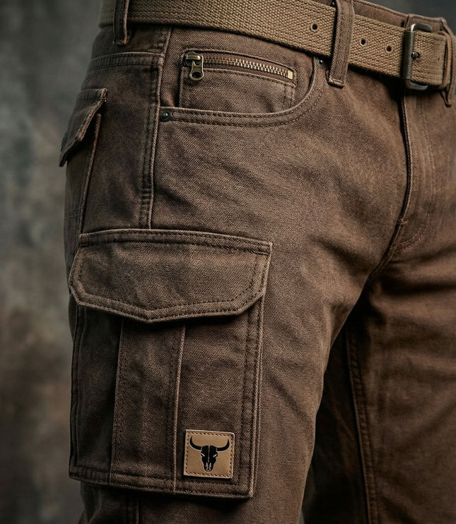 Men's Cargo Work Trousers with Flap Pockets