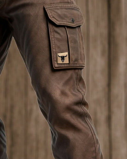 Men's Cargo Work Trousers with Flap Pockets