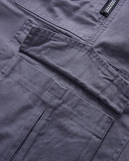 Shorts cargo à poches zippées longueur genou, coupe décontractée pour homme
