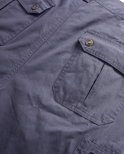 Shorts cargo à poches zippées longueur genou, coupe décontractée pour homme