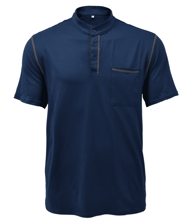 Chemise décontractée Henley pour homme à manches courtes avec poche poitrine