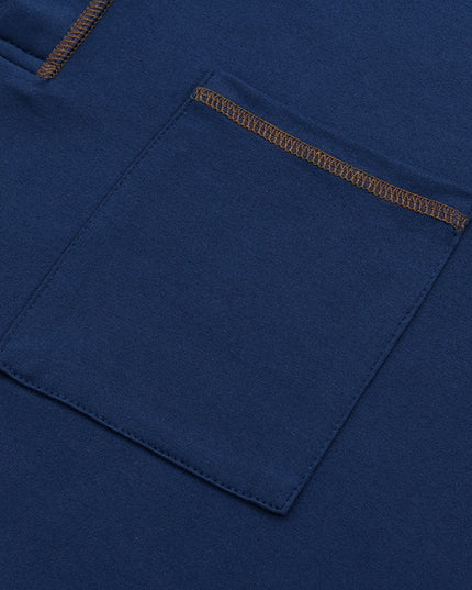 Chemise décontractée Henley pour homme à manches courtes avec poche poitrine