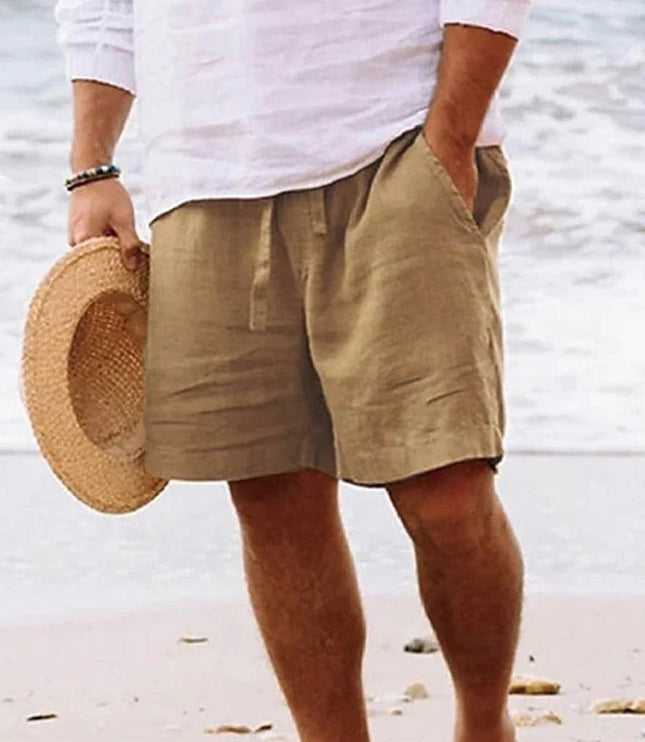 Shorts d'été décontractés longueur genou pour hommes, coupe ample