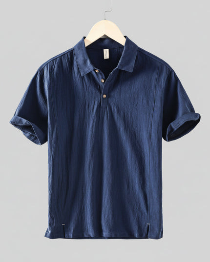 Chemise en lin décontractée à manches courtes et boutons pour homme, plage été