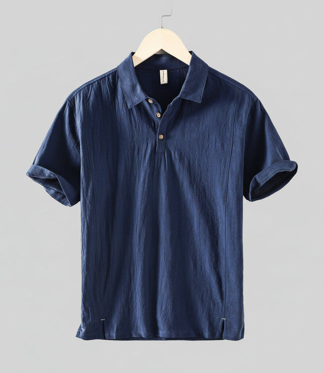 Chemise en lin décontractée à manches courtes et boutons pour homme, plage été