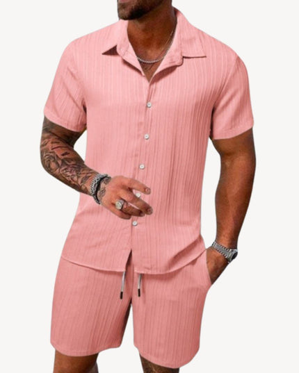 Ensemble chemise manches courtes et shorts décontractés pour homme, été