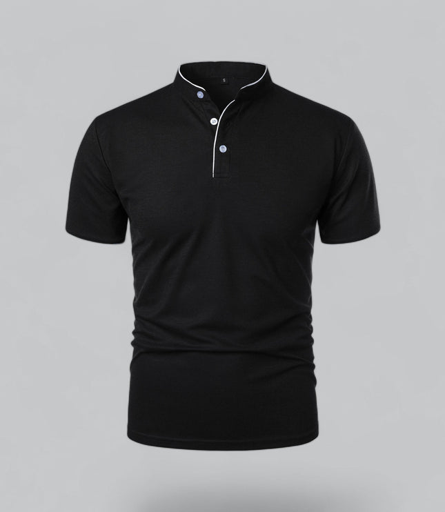Polo d'été décontracté pour homme à manches courtes sans col
