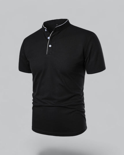 Polo d'été décontracté pour homme à manches courtes sans col