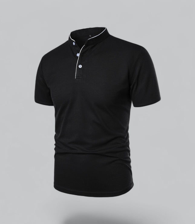 Polo d'été décontracté pour homme à manches courtes sans col