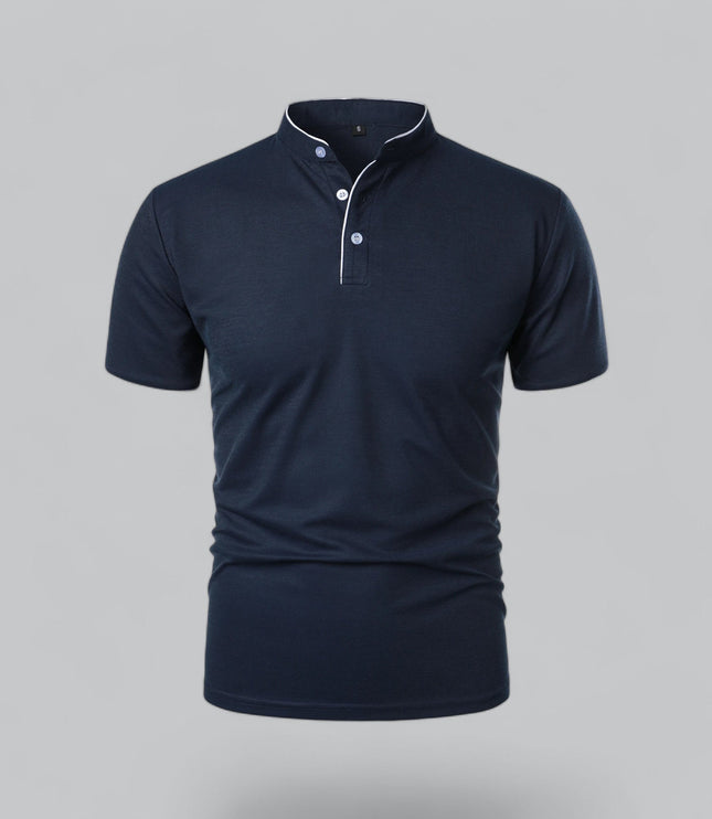 Polo d'été décontracté pour homme à manches courtes sans col