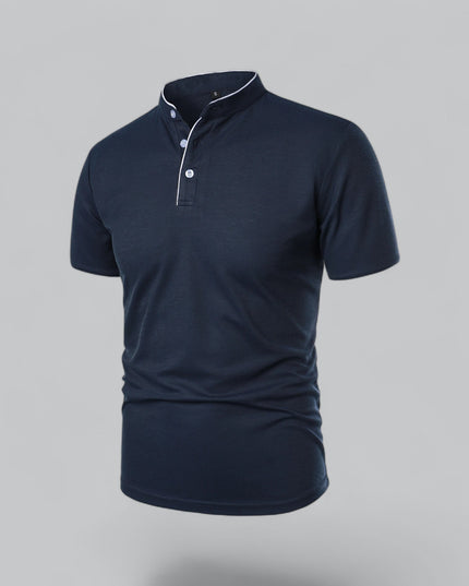 Polo d'été décontracté pour homme à manches courtes sans col