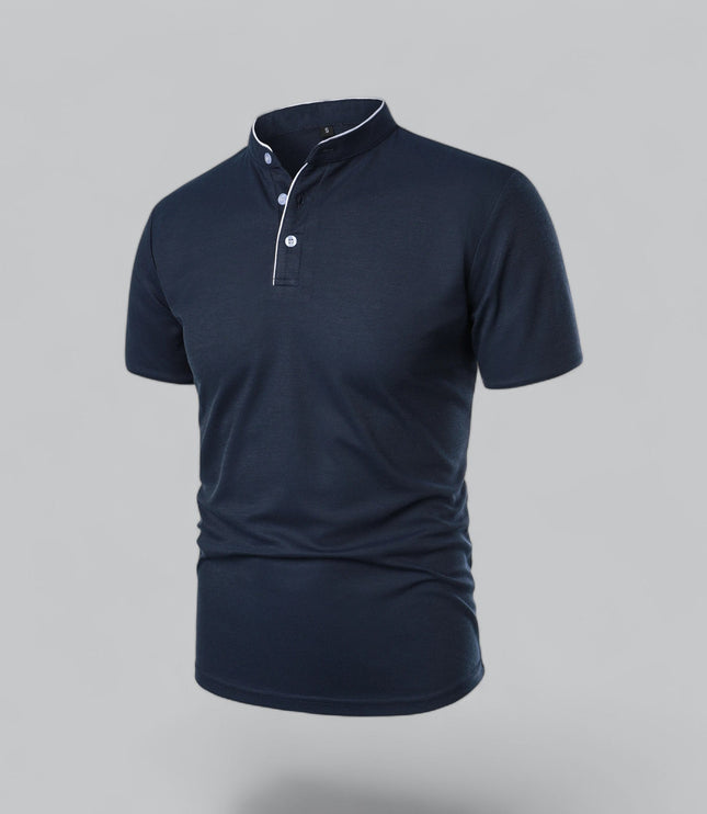 Polo d'été décontracté pour homme à manches courtes sans col
