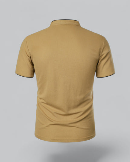 Polo d'été décontracté pour homme à manches courtes sans col