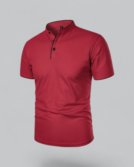Polo d'été décontracté pour homme à manches courtes sans col