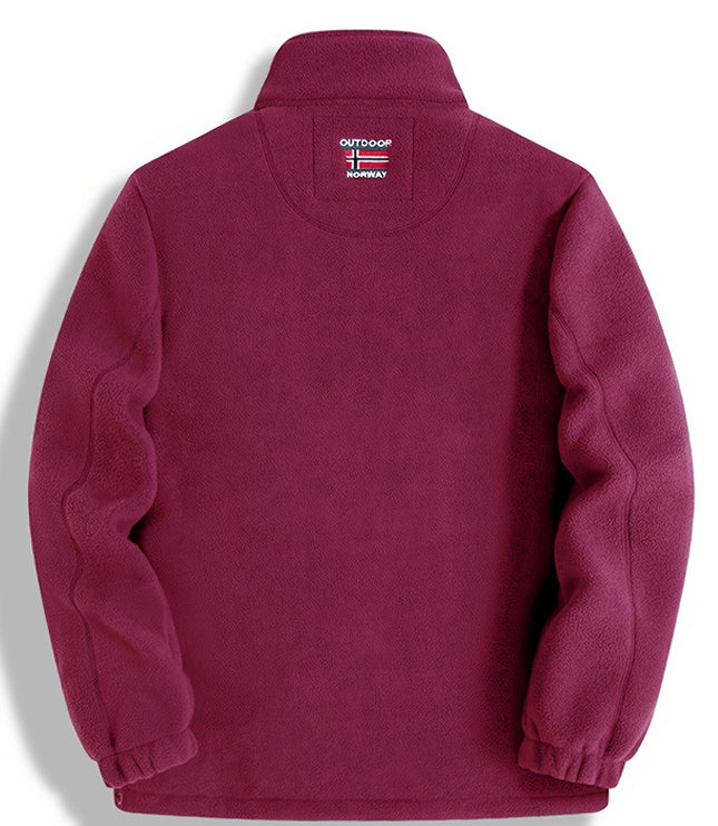 Men's Contrast-Lined Full Zip Fleece Jacket