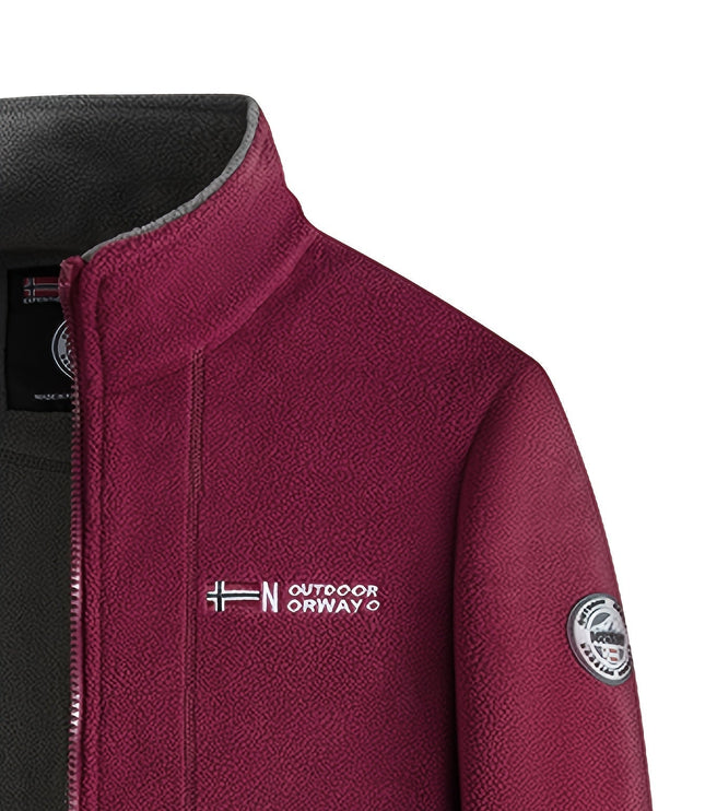 Men's Contrast-Lined Full Zip Fleece Jacket