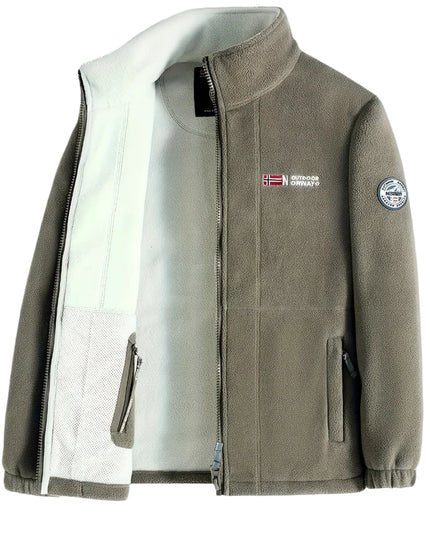 Men's Contrast-Lined Full Zip Fleece Jacket