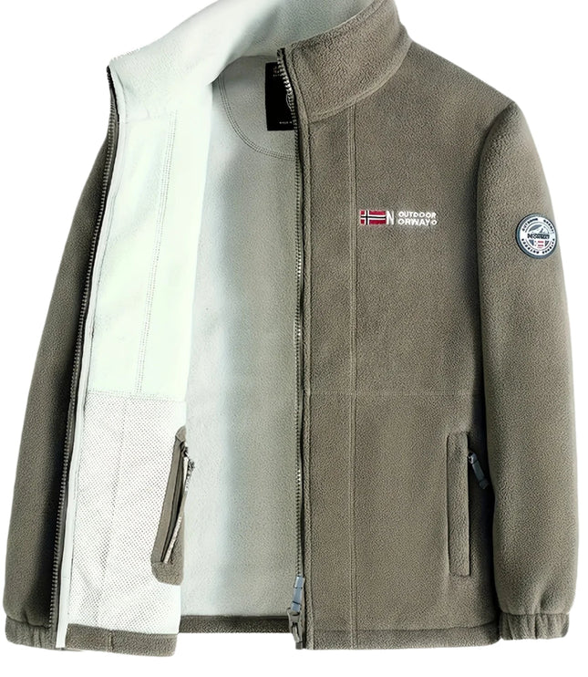 Men's Contrast-Lined Full Zip Fleece Jacket