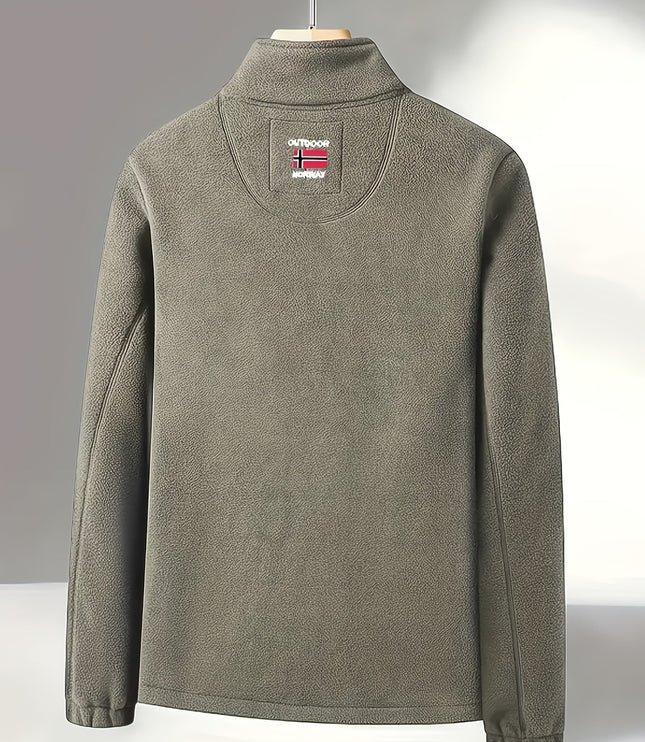 Men's Contrast-Lined Full Zip Fleece Jacket
