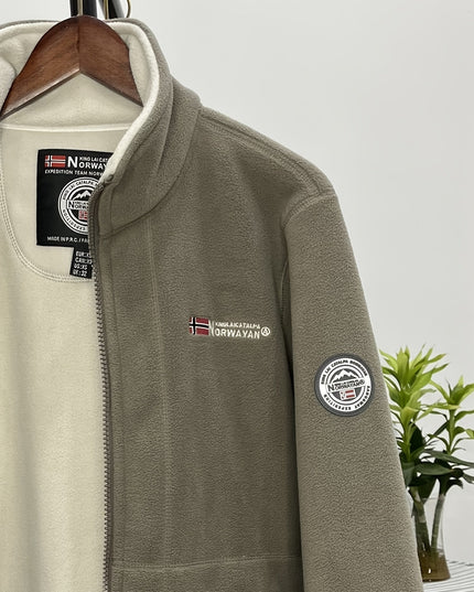 Men's Contrast-Lined Full Zip Fleece Jacket