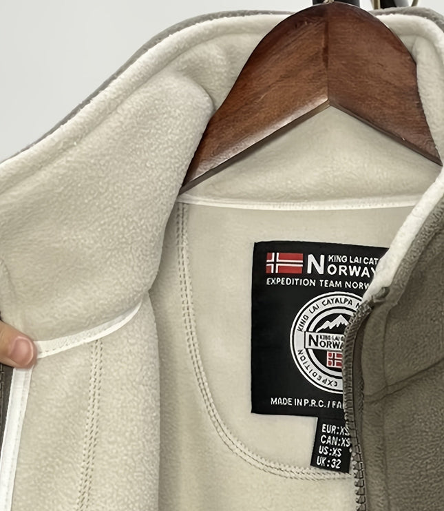Men's Contrast-Lined Full Zip Fleece Jacket