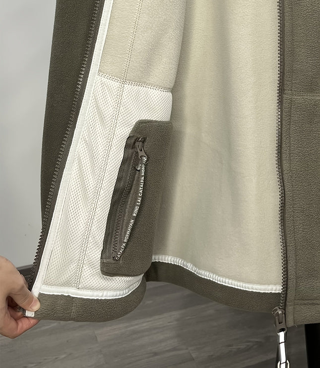 Men's Contrast-Lined Full Zip Fleece Jacket