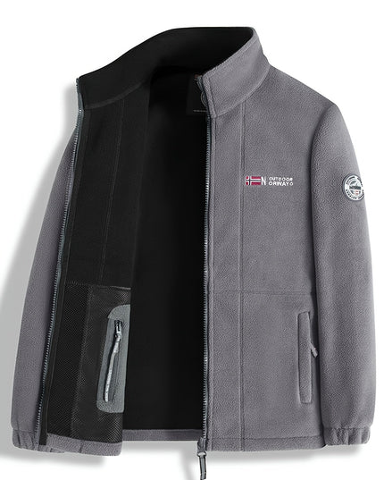 Men's Contrast-Lined Full Zip Fleece Jacket