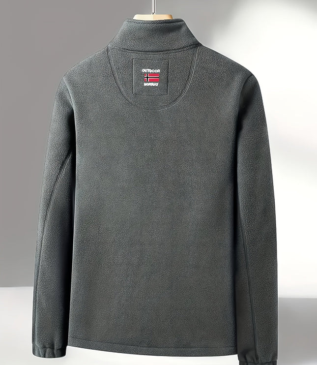 Men's Contrast-Lined Full Zip Fleece Jacket