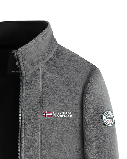 Men's Contrast-Lined Full Zip Fleece Jacket