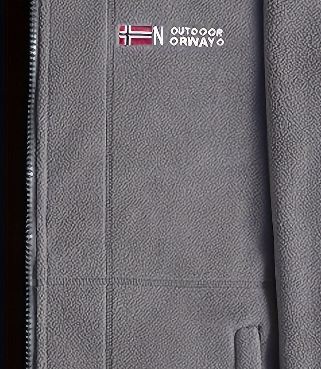 Men's Contrast-Lined Full Zip Fleece Jacket