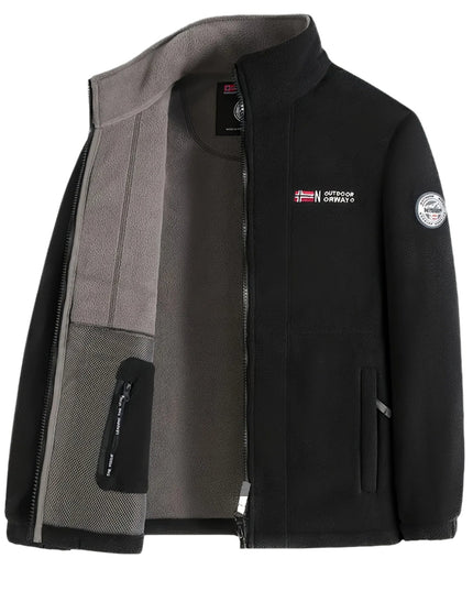 Men's Contrast-Lined Full Zip Fleece Jacket