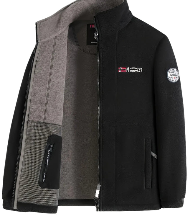 Men's Contrast-Lined Full Zip Fleece Jacket