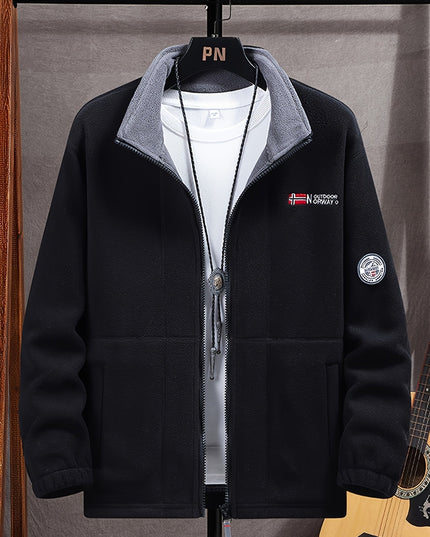 Men's Contrast-Lined Full Zip Fleece Jacket