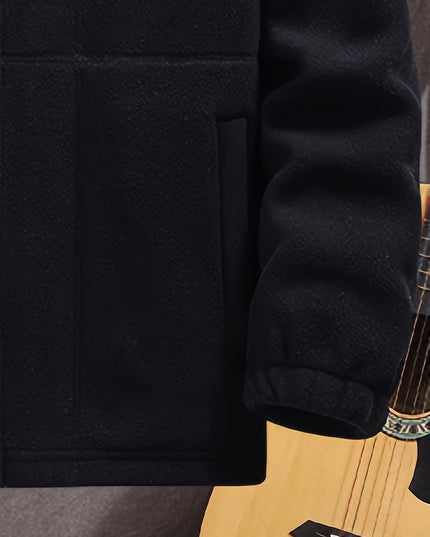 Men's Contrast-Lined Full Zip Fleece Jacket