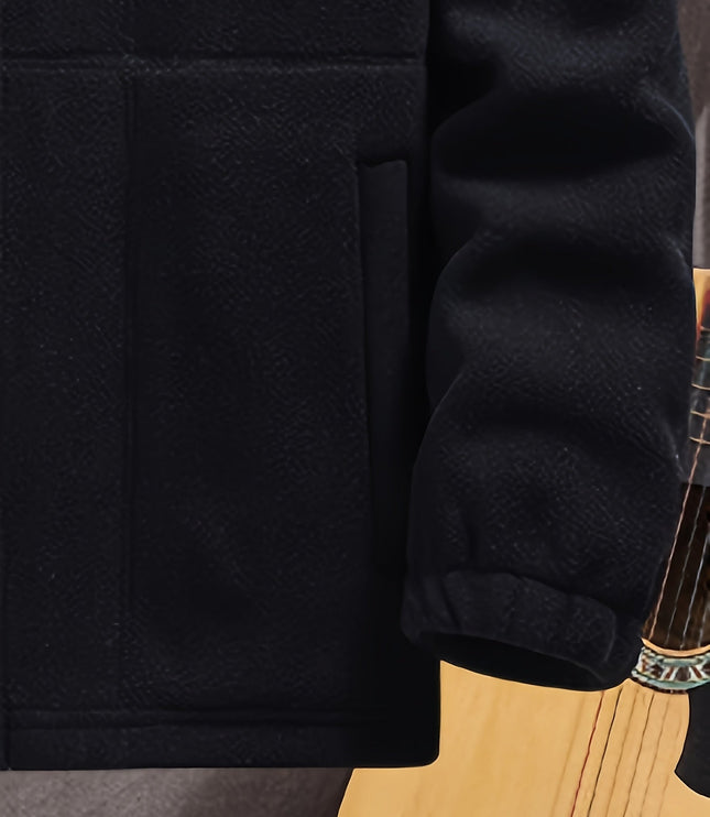 Men's Contrast-Lined Full Zip Fleece Jacket